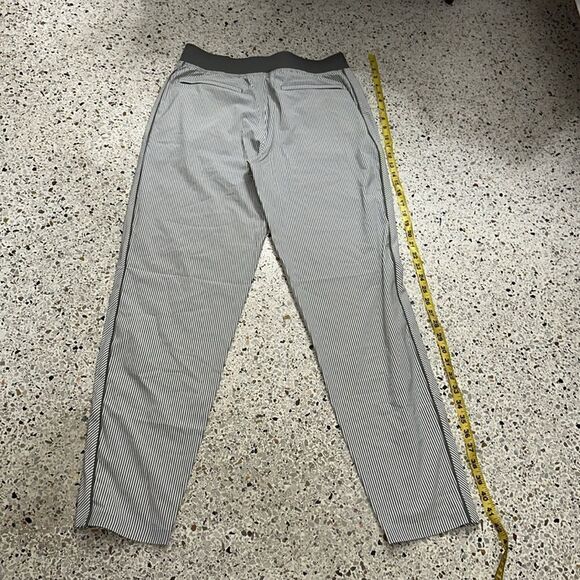 Athleta Brooklyn textured stripe pants 8 T tall white gray - Picture 3 of 7